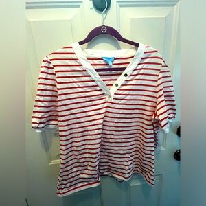 NWOT Women’s Draper James Red Stripe Shirt, Size XL